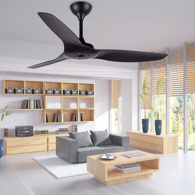 ABS Blade แฟนเพดานอเมริกัน ห้องนั่งเล่น สีดํา แฟนเพดาน 52 นิ้ว