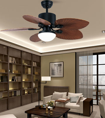 ABS Blades พัดลมเพดานที่ทันสมัยที่มีแสง 52 นิ้ว สีดําและน้ําตาล